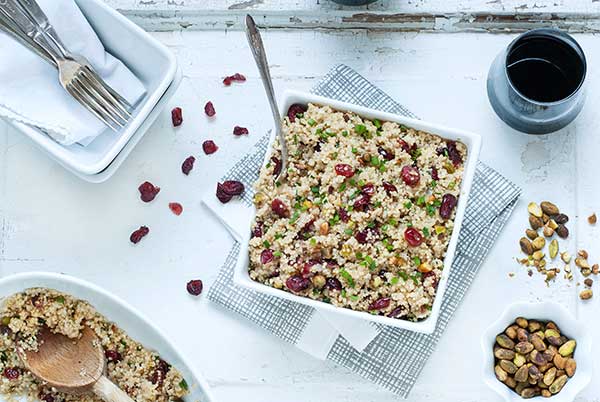 Gluten Free Cranberry Pistachio Quinoa Pilaf Recipe